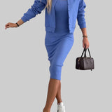 Liliana - Conjunto de vestido midi e cardigan