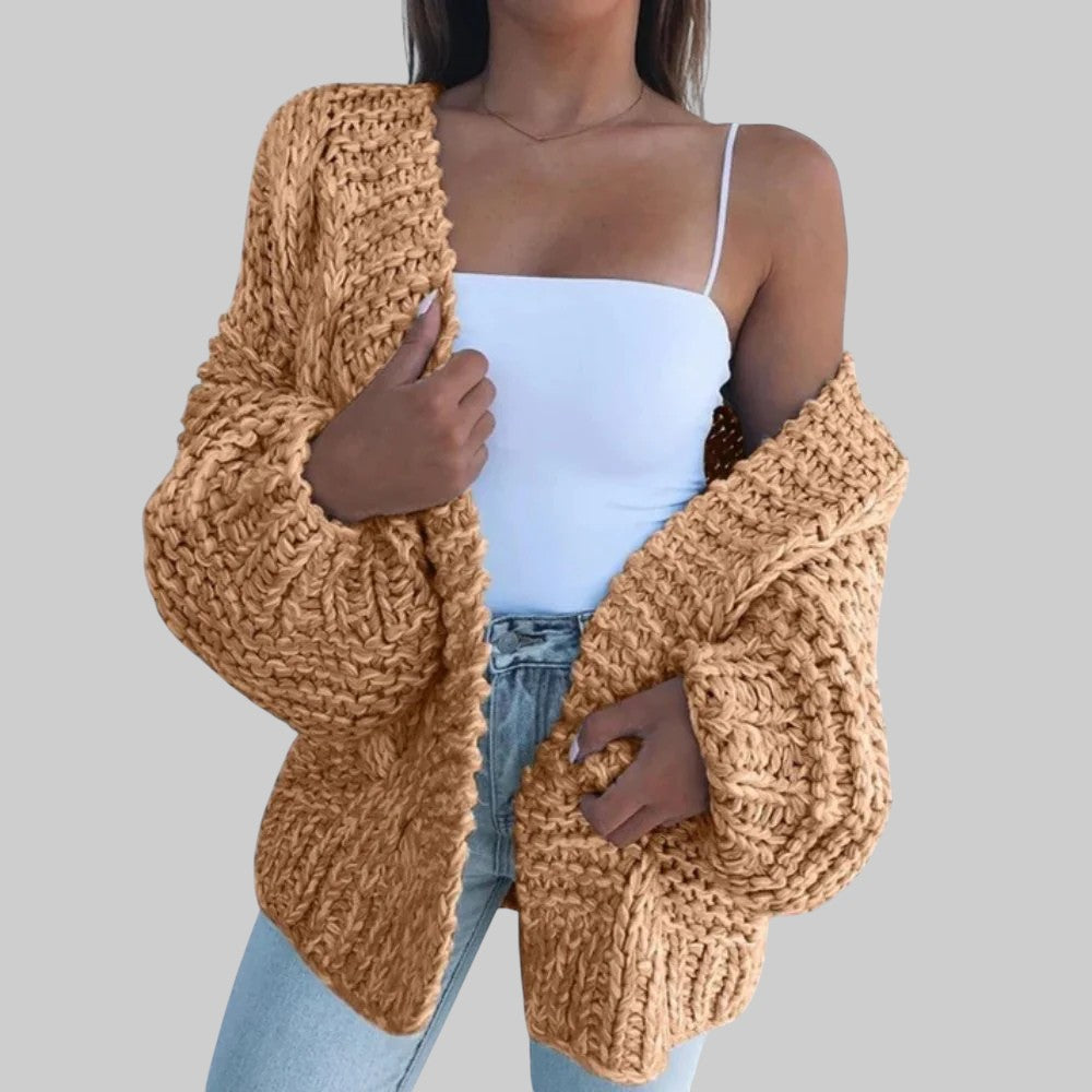 Bruna - Cardigan tricotado grosso e casual