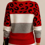 Vanessa - Sweater casual com padrão de leopardo