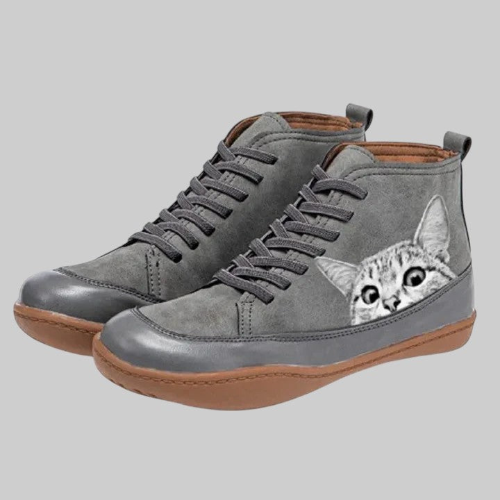 Leticia - Botas em pele para fãs de gatos