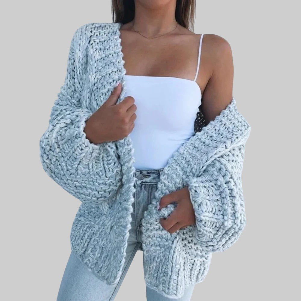 Bruna - Cardigan tricotado grosso e casual