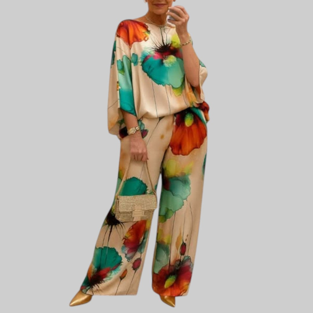 Ana - Conjunto feminino de duas peças em cetim