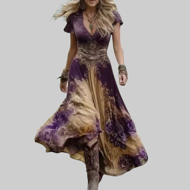 Benedita - Vestido de renda floral, feito à medida e fluído