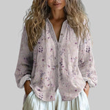 Sara - Blusa vintage com padrão de folhas