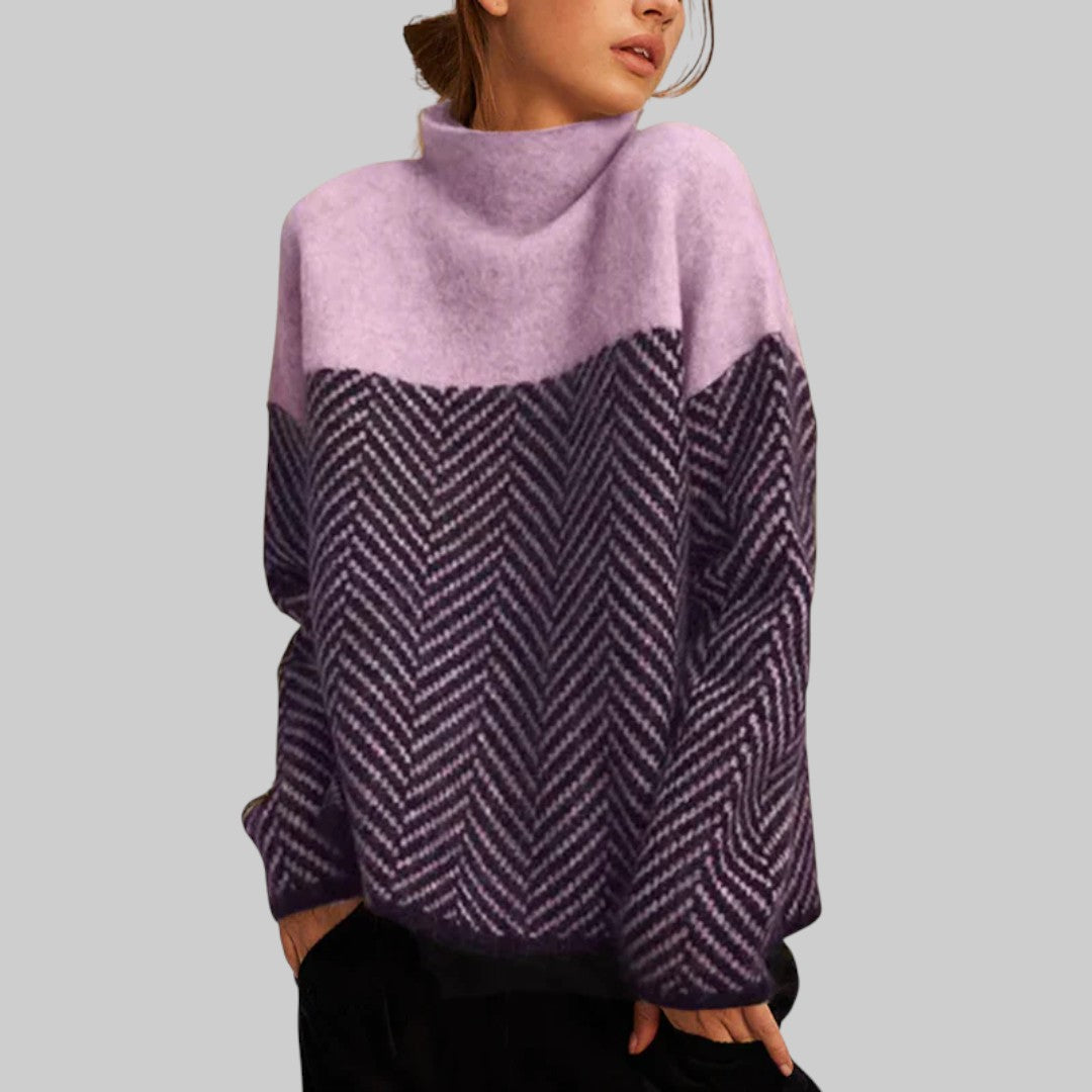 Sónia - Camisola de gola alta premium em malha fina