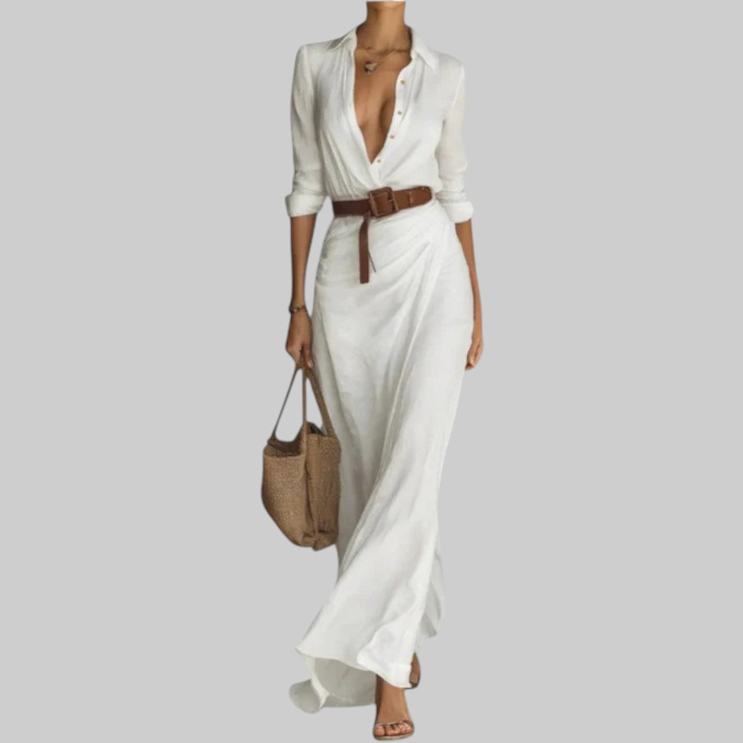 CELESTE – VESTIDO ENVELOPE COM CINTO NA CINTURA